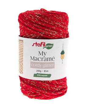 Stafil Macramé Cordy Glitter Red (108064-22) Stafil Macramé Cordy Glitter Red (108064-22)
