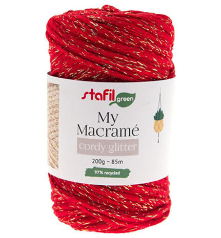 Stafil Macramé Cordy Glitter Red (108064-22) Stafil Macramé Cordy Glitter Red (108064-22)