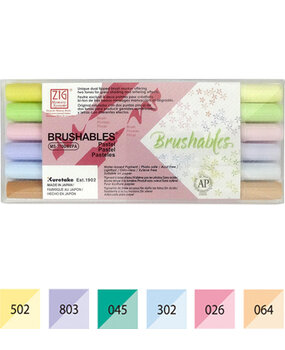 ZIG Brushables Set 6 Pastel Colors (MS-7700/6VPA) ZIG Brushables Set 6 Pastel Colors (MS-7700/6VPA)