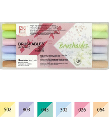 ZIG Brushables Set 6 Pastel Colors (MS-7700/6VPA) ZIG Brushables Set 6 Pastel Colors (MS-7700/6VPA)