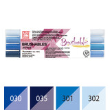 ZIG Brushables Set 4 Blue Colors (MS-7700/4VBL)