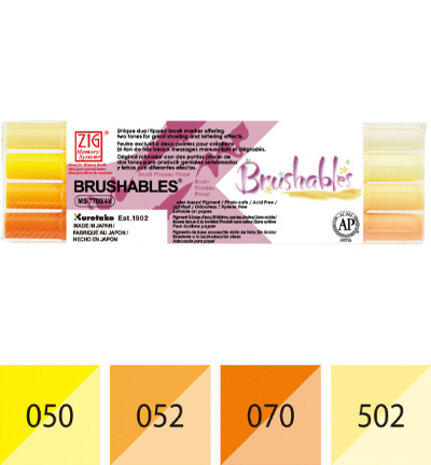 ZIG Brushables Set 4 Yellow Colors (MS-7700/4VYE) ZIG Brushables Set 4 Yellow Colors (MS-7700/4VYE)