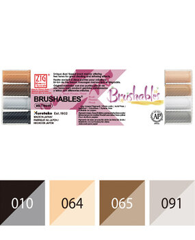 ZIG Brushables Set 4 Brown Colors (MS-7700/4VBR)