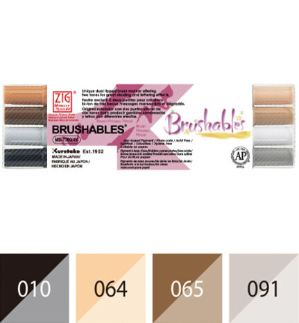 ZIG Brushables Set 4 Brown Colors (MS-7700/4VBR) ZIG Brushables Set 4 Brown Colors (MS-7700/4VBR)