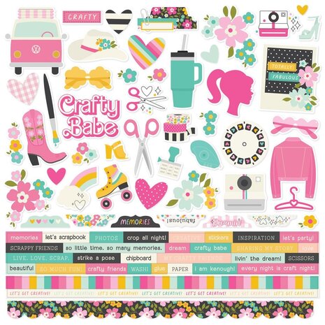 Simple Stories Crafty Babe Cardstock Stickers (24301) Simple Stories Crafty Babe Cardstock Stickers (24301)