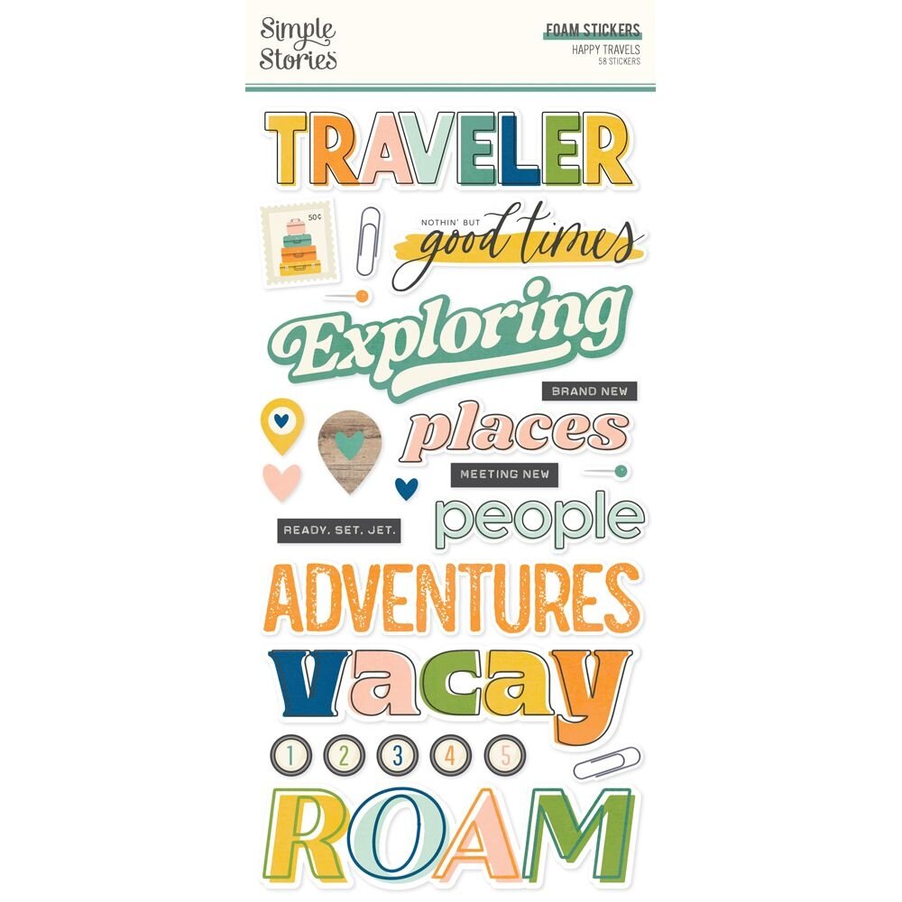Simple Stories Happy Travels Foam Stickers (24423)