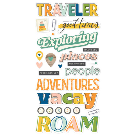 Simple Stories Happy Travels Foam Stickers (24423)