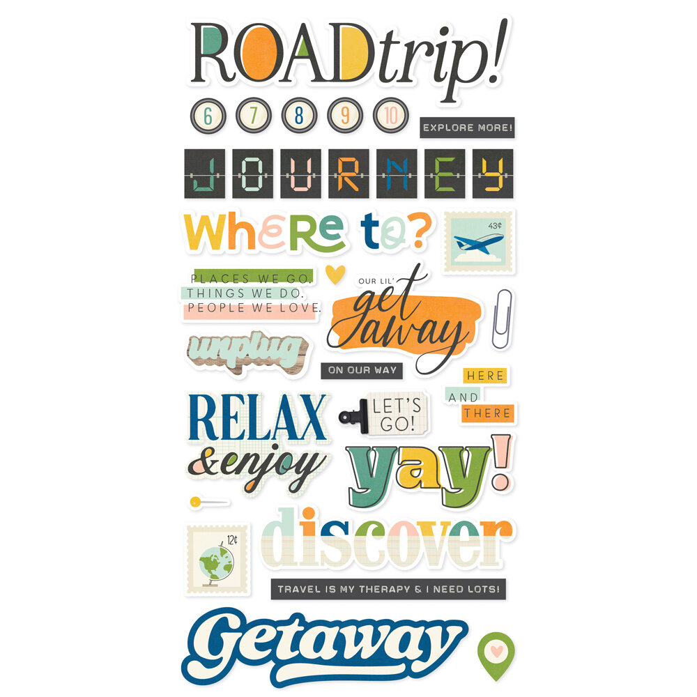 Simple Stories Happy Travels Foam Stickers (24423)