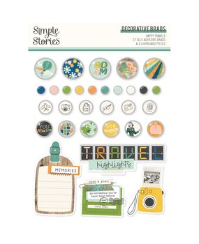 Simple Stories Happy Travels Decorative Brads (24424) Simple Stories Happy Travels Decorative Brads (24424)