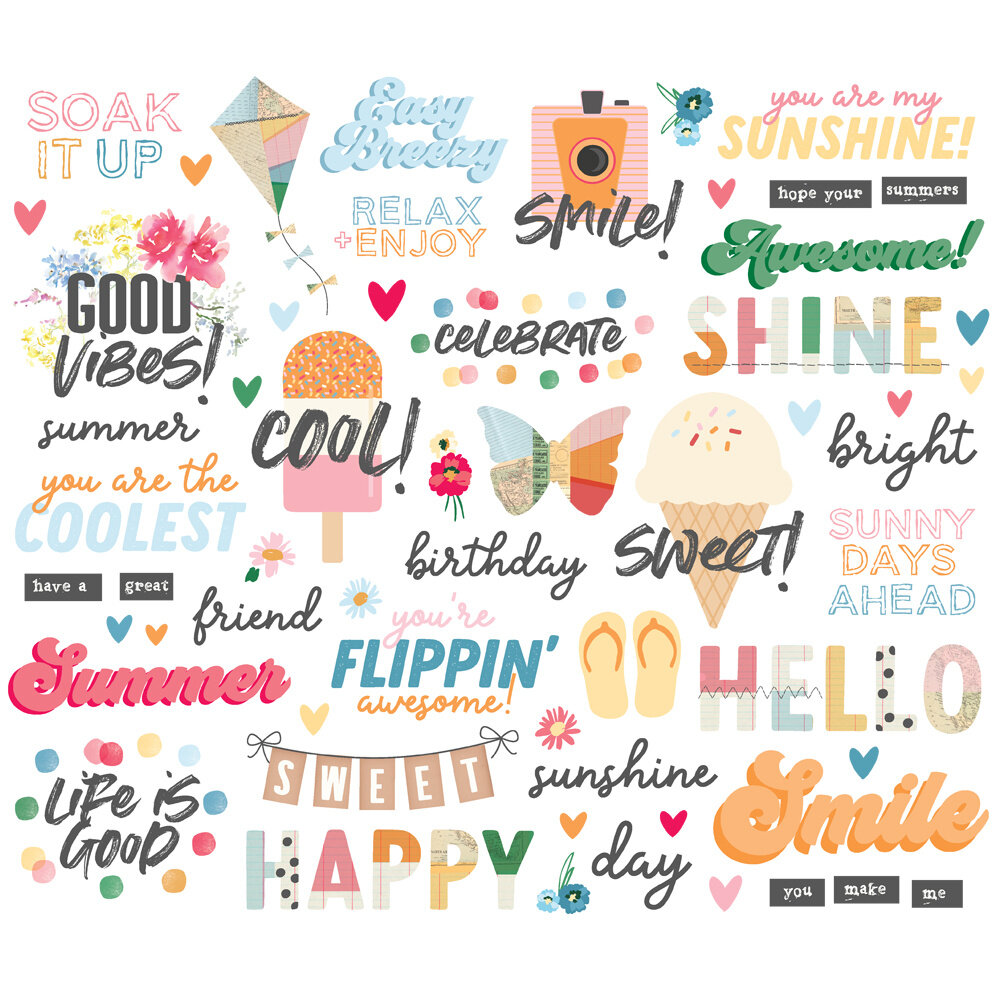 Simple Stories Sunny Days Sentiment Bits (24521)