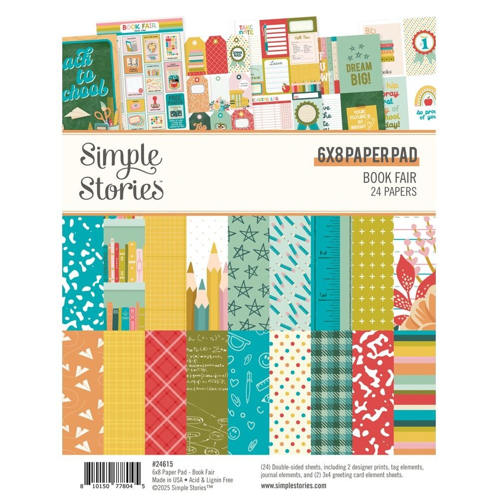 Simple Stories Book Fair 6x8 Inch Paper Pad (24615) Simple Stories Book Fair 6x8 Inch Paper Pad (24615)