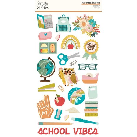 Simple Stories Book Fair 6x12 Inch Chipboard Stickers (24617) Simple Stories Book Fair 6x12 Inch Chipboard Stickers (24617)