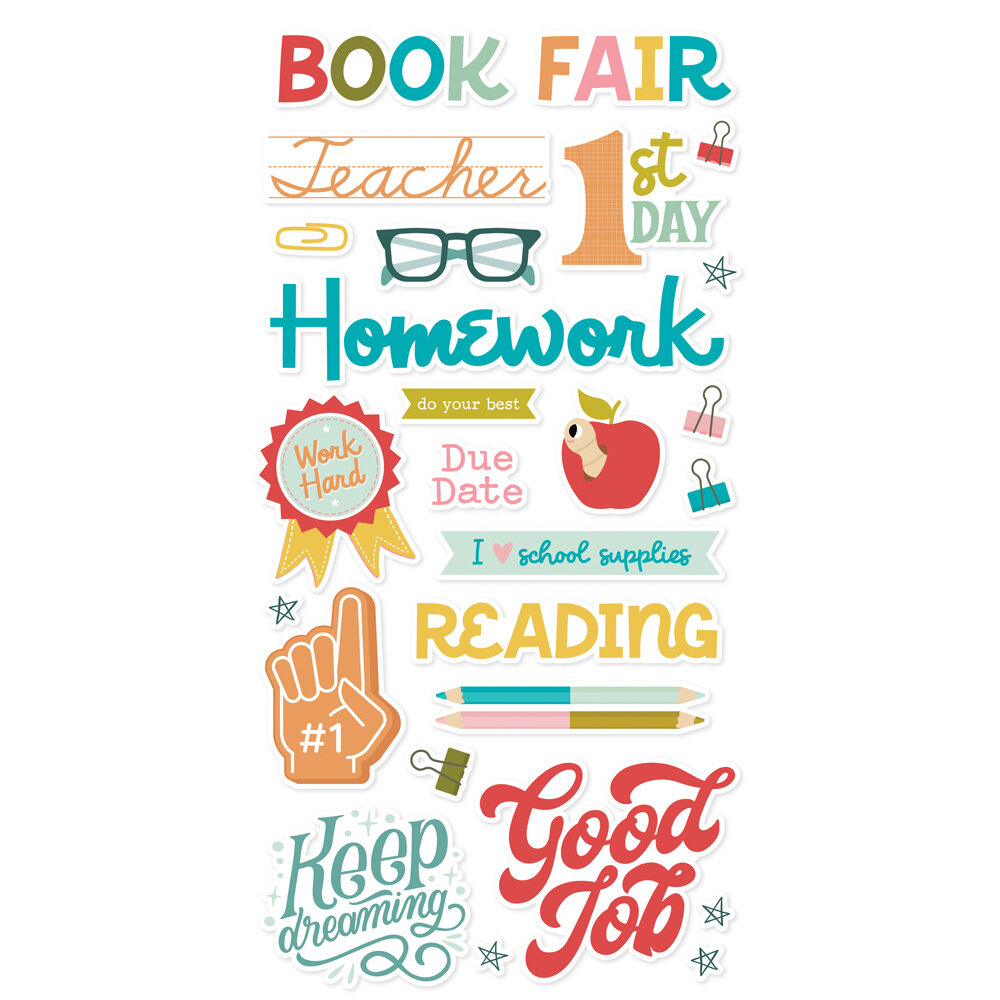 Simple Stories Book Fair Foam Stickers (24622) Simple Stories Book Fair Foam Stickers (24622)