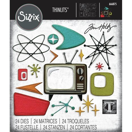 Sizzix Thinlits Die Set Vault Atomic Retro (666875) Sizzix Thinlits Die Set Vault Atomic Retro (666875)