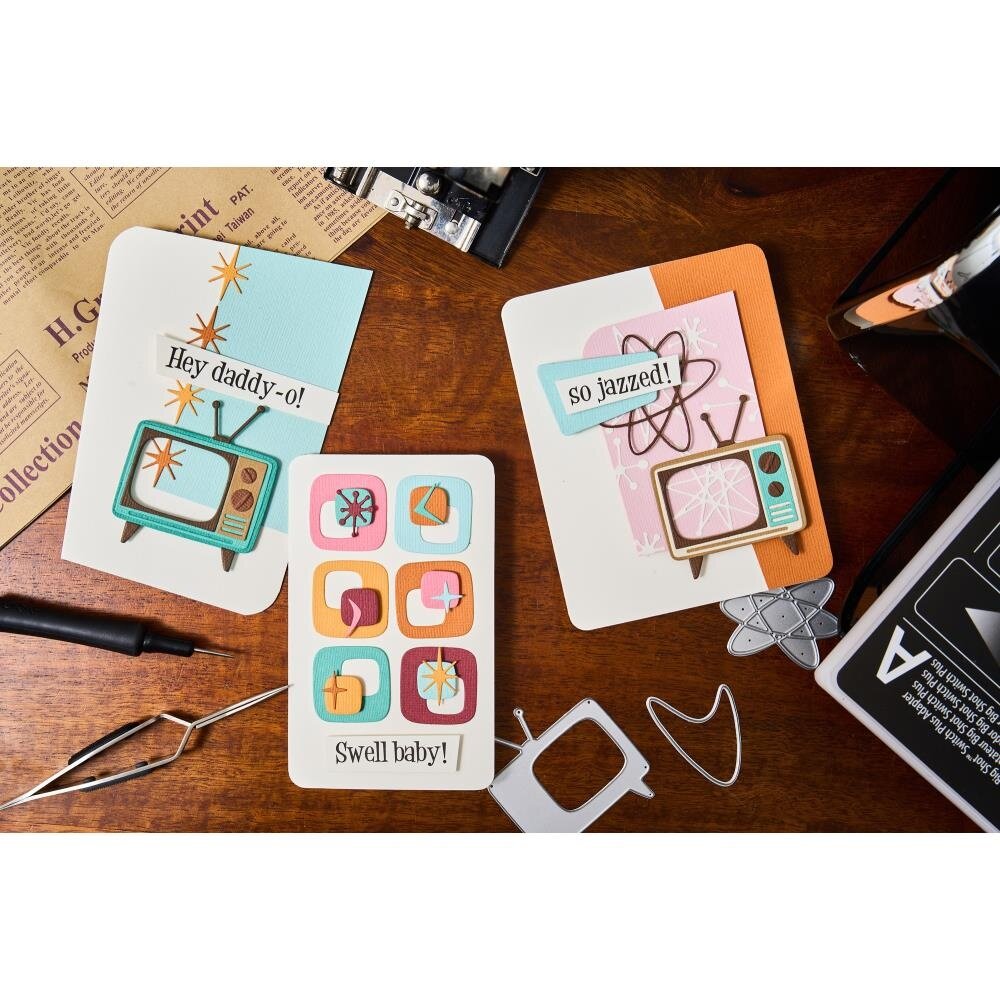 Sizzix Thinlits Die Set Vault Atomic Retro (666875) Sizzix Thinlits Die Set Vault Atomic Retro (666875)