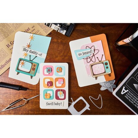 Sizzix Thinlits Die Set Vault Atomic Retro (666875) Sizzix Thinlits Die Set Vault Atomic Retro (666875)