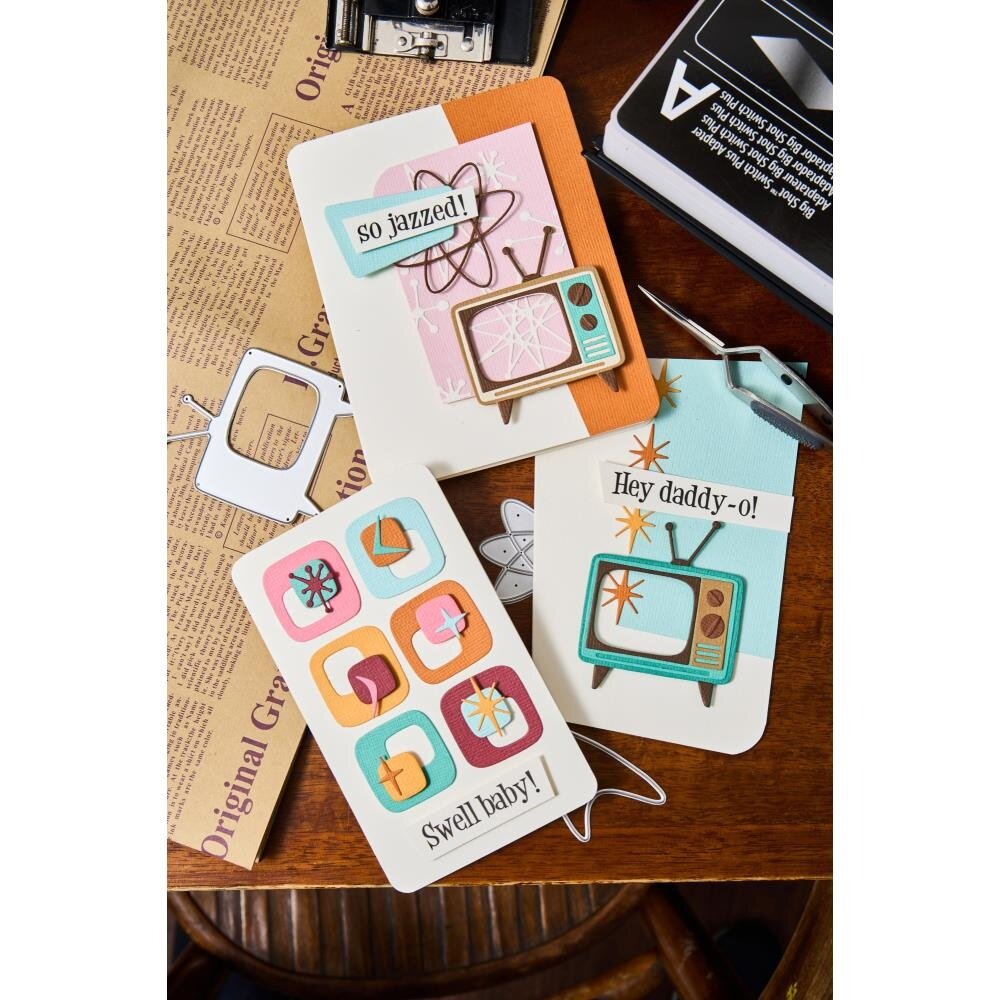 Sizzix Thinlits Die Set Vault Atomic Retro (666875) Sizzix Thinlits Die Set Vault Atomic Retro (666875)