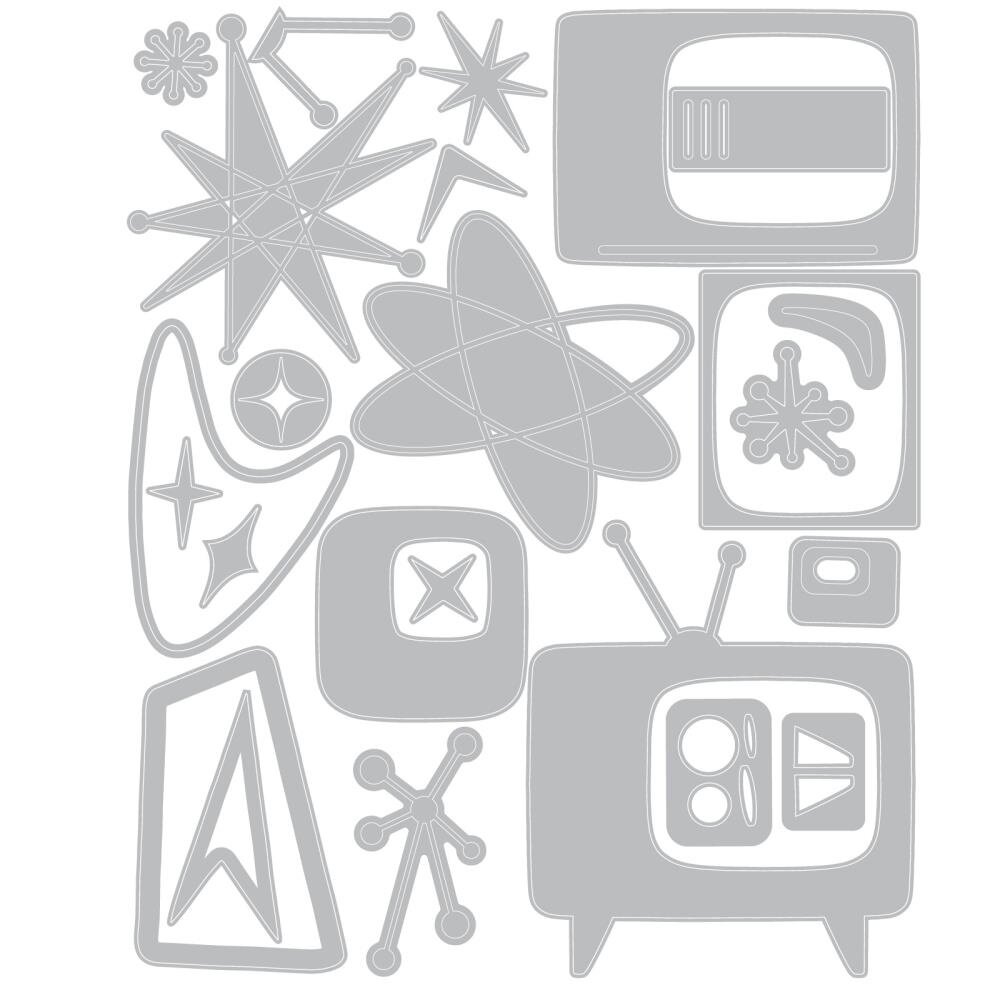 Sizzix Thinlits Die Set Vault Atomic Retro (666875) Sizzix Thinlits Die Set Vault Atomic Retro (666875)