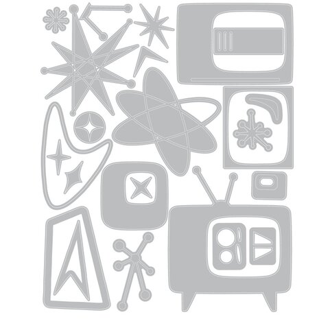 Sizzix Thinlits Die Set Vault Atomic Retro (666875) Sizzix Thinlits Die Set Vault Atomic Retro (666875)