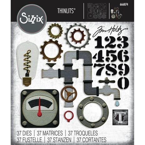 Sizzix Thinlits Die Set Vault Industrial (666874) Sizzix Thinlits Die Set Vault Industrial (666874)