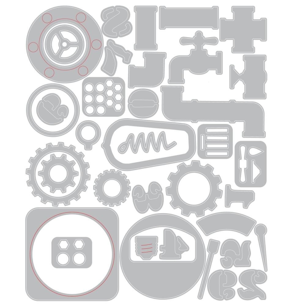 Sizzix Thinlits Die Set Vault Industrial (666874) Sizzix Thinlits Die Set Vault Industrial (666874)