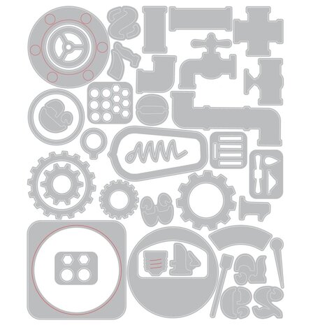 Sizzix Thinlits Die Set Vault Industrial (666874) Sizzix Thinlits Die Set Vault Industrial (666874)