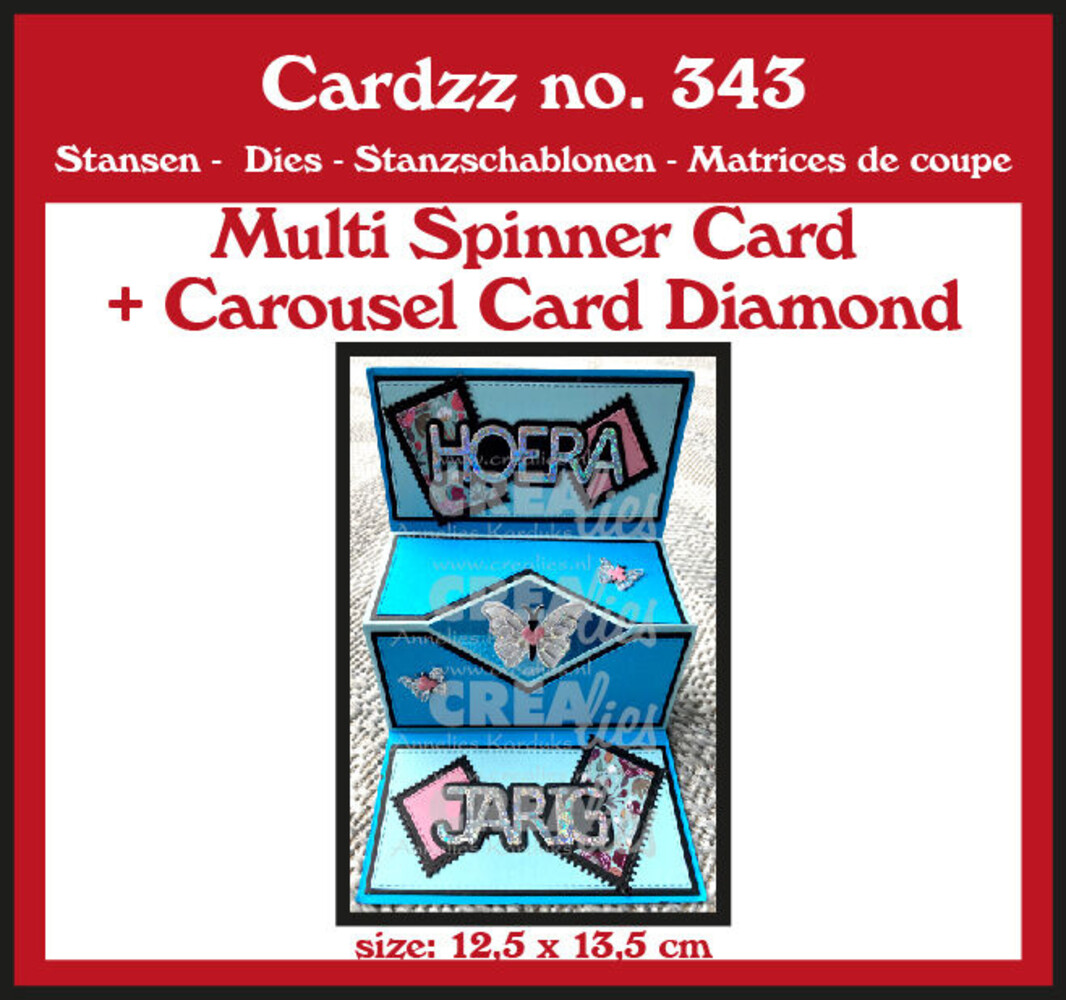 Crealies Cardzz Dies Multi Spinner + Carousel Card Diamond (CLCZ343)