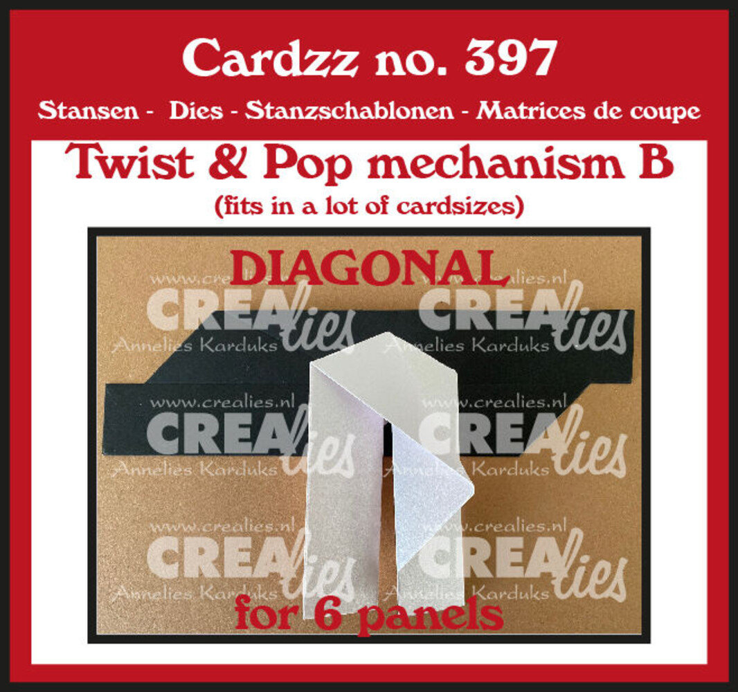 Crealies Cardzz Dies Twist & Pop B Diagonal for 6 panels (CLCZ397) Crealies Cardzz Dies Twist & Pop B Diagonal for 6 panels (CLCZ397)