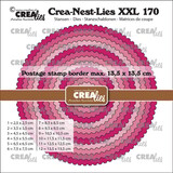 Crealies Nest Dies Circles Postage Stamp Border (CLNestXXL170)