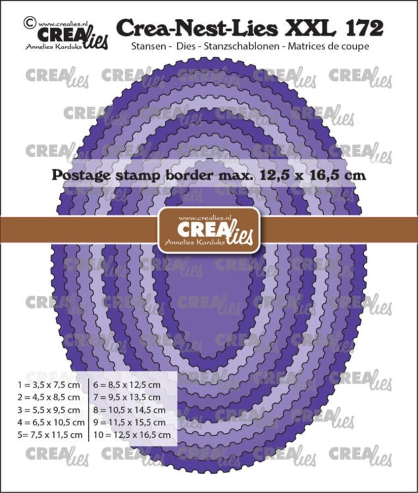 Crealies Nest Dies Ovals Postage Stamp Border (CLNestXXL172) Crealies Nest Dies Ovals Postage Stamp Border (CLNestXXL172)