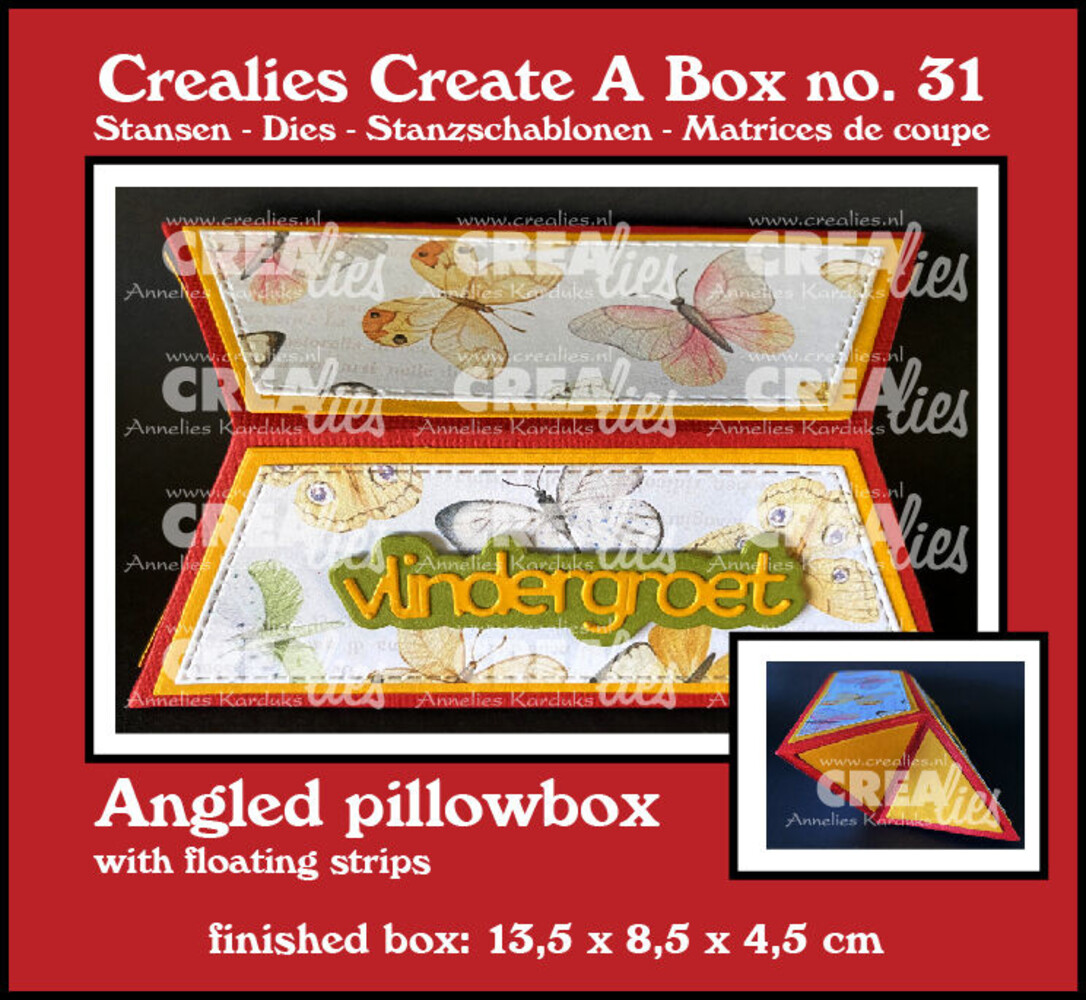 Crealies Create A Box Dies Angled Pillowbox Floating Strips (CCAB31) Crealies Create A Box Dies Angled Pillowbox Floating Strips (CCAB31)