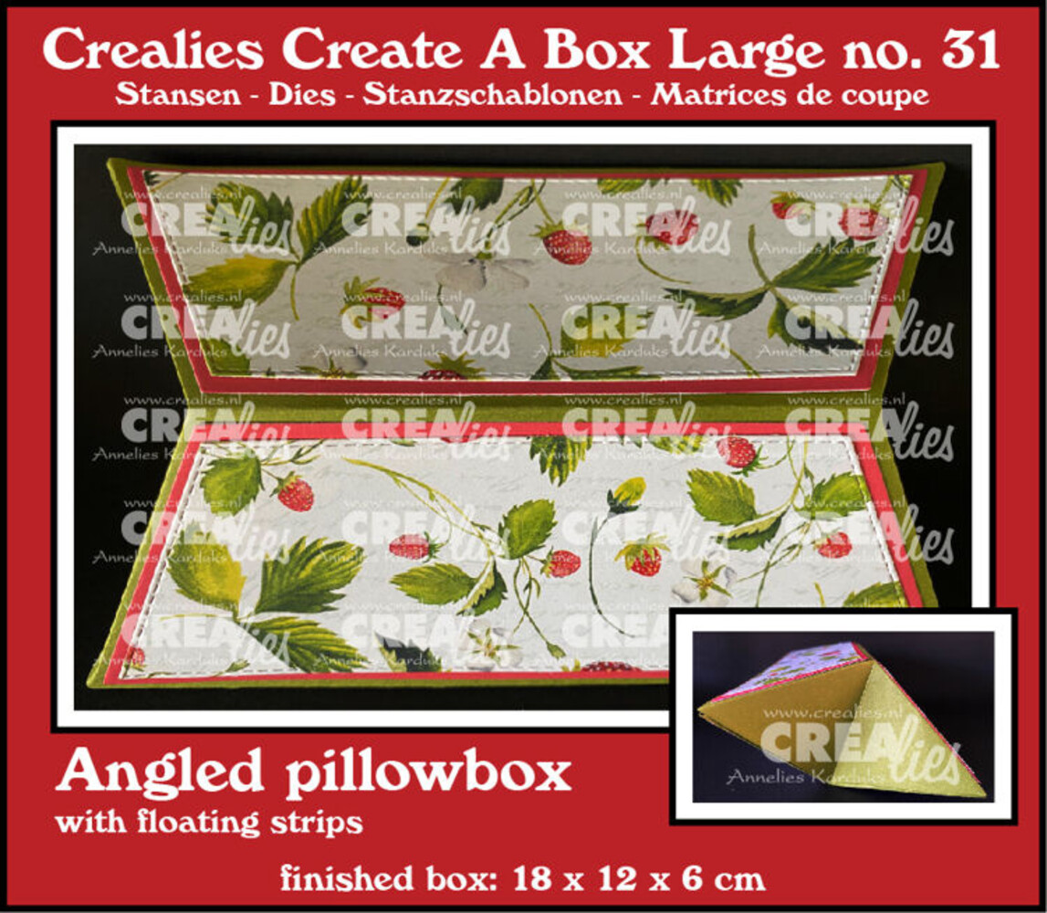 Crealies Create A Box Dies Angled Pillowbox Large Floating Strips (CCABL31) Crealies Create A Box Dies Angled Pillowbox Large Floating Strips (CCABL31)