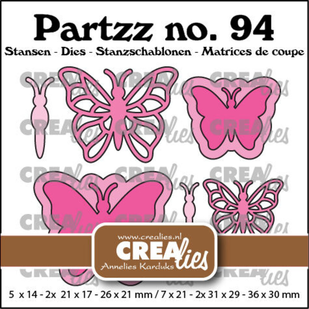 Crealies Partzz Dies Butterfly B Middle and Small (CLPartzz94) Crealies Partzz Dies Butterfly B Middle and Small (CLPartzz94)