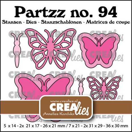 Crealies Partzz Dies Butterfly B Middle and Small (CLPartzz94) Crealies Partzz Dies Butterfly B Middle and Small (CLPartzz94)