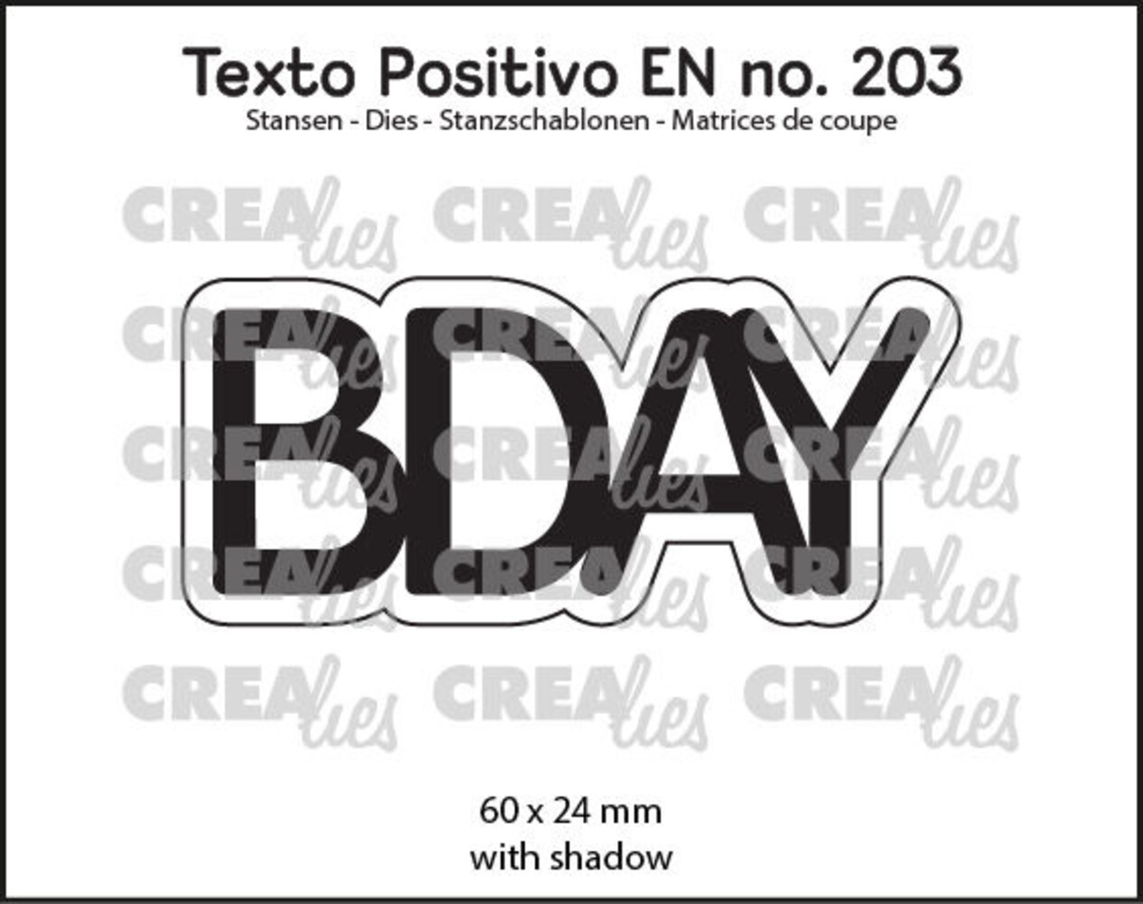 Crealies Texto Positivo Dies BDAY (POSEN203)