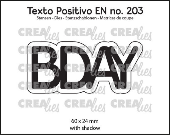 Crealies Texto Positivo Dies BDAY (POSEN203)