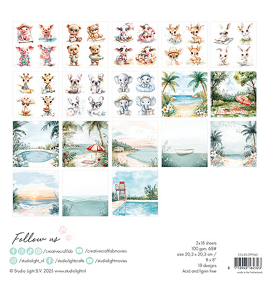 Creative Craftlab Essentials Summer Breeze 8x8 Inch Paper Pad (CCL-ES-CPP360) Creative Craftlab Essentials Summer Breeze 8x8 Inch Paper Pad (CCL-ES-CPP360)