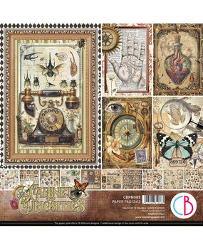Ciao Bella Papercrafting Cabinet of curiosities 12x12 Inch Paper Pad (CBPM085) Ciao Bella Papercrafting Cabinet of curiosities 12x12 Inch Paper Pad (CBPM085)