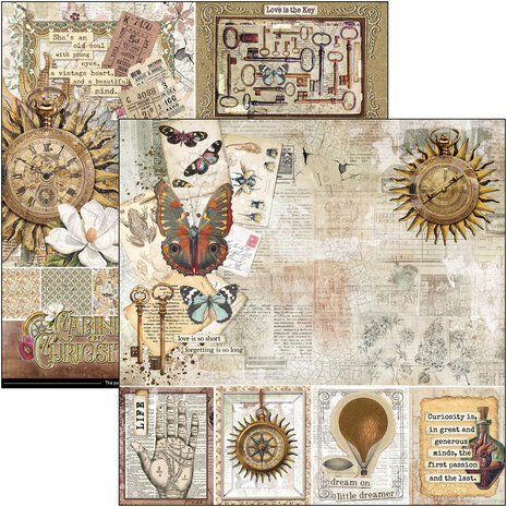 Ciao Bella Papercrafting Cabinet of curiosities 8x8 Inch Paper Pad (CBH085) Ciao Bella Papercrafting Cabinet of curiosities 8x8 Inch Paper Pad (CBH085)