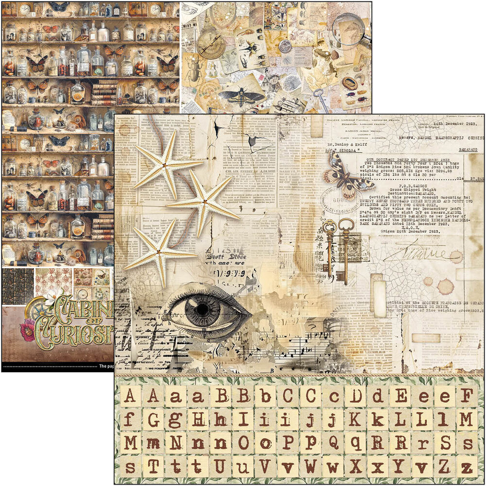 Ciao Bella Papercrafting Cabinet of curiosities 12x12 Inch Patterns Pad (CBT085) Ciao Bella Papercrafting Cabinet of curiosities 12x12 Inch Patterns Pad (CBT085)
