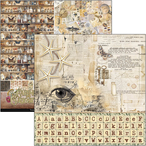 Ciao Bella Papercrafting Cabinet of curiosities 12x12 Inch Patterns Pad (CBT085) Ciao Bella Papercrafting Cabinet of curiosities 12x12 Inch Patterns Pad (CBT085)