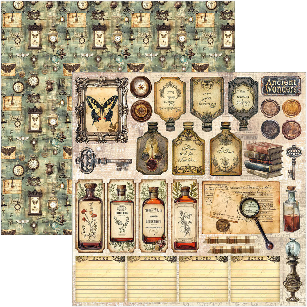 Ciao Bella Papercrafting Cabinet of curiosities 12x12 Inch Patterns Pad (CBT085) Ciao Bella Papercrafting Cabinet of curiosities 12x12 Inch Patterns Pad (CBT085)