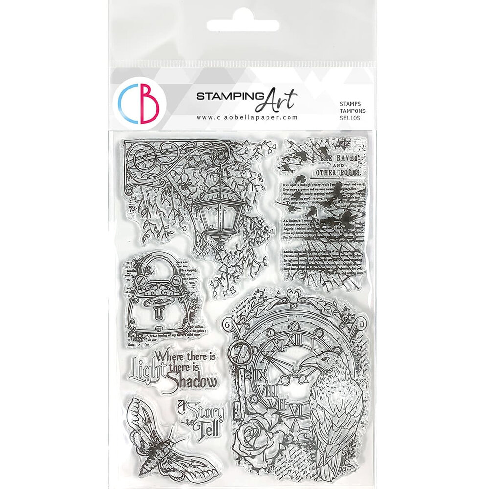 Ciao Bella Papercrafting Cabinet of curiosities The Raven A5 Clear Stamps (PS8056)