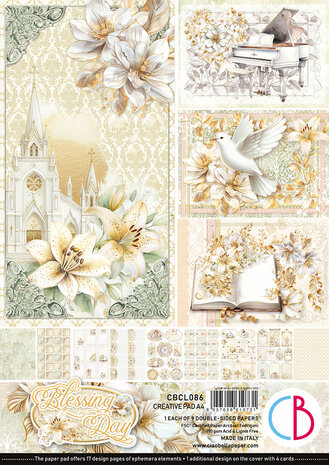 Ciao Bella Papercrafting Blessing Day A4 Creative Pad (CBCL086) Ciao Bella Papercrafting Blessing Day A4 Creative Pad (CBCL086)