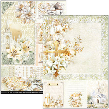 Ciao Bella Papercrafting Blessing Day A4 Creative Pad (CBCL086) Ciao Bella Papercrafting Blessing Day A4 Creative Pad (CBCL086)