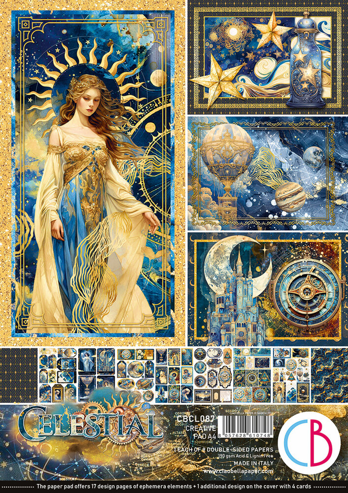 Ciao Bella Papercrafting Celestial A4 Creative Pad (CBCL087) Ciao Bella Papercrafting Celestial A4 Creative Pad (CBCL087)