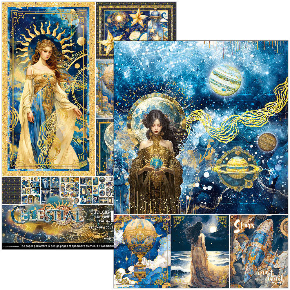 Ciao Bella Papercrafting Celestial A4 Creative Pad (CBCL087) Ciao Bella Papercrafting Celestial A4 Creative Pad (CBCL087)