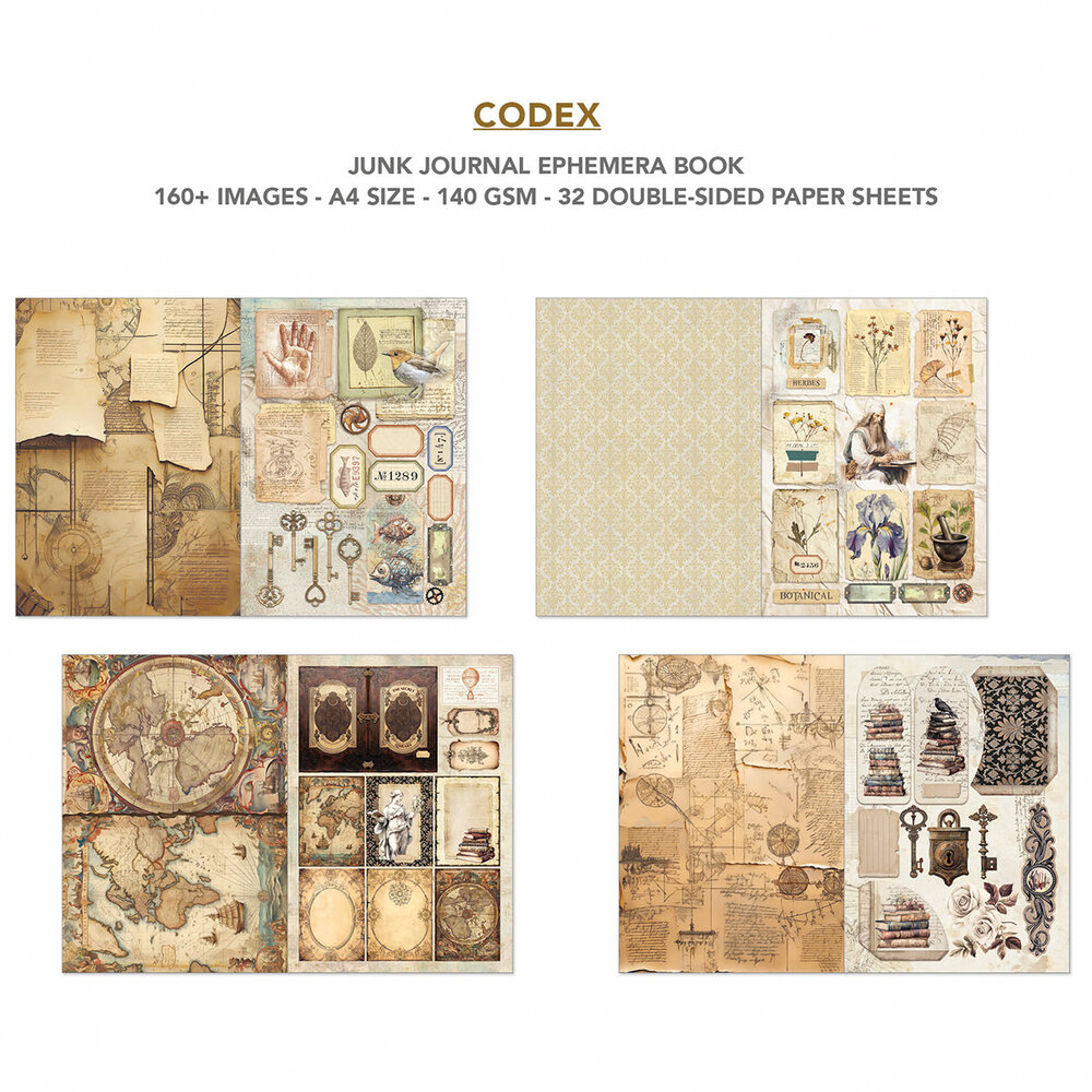 Ciao Bella Papercrafting Codex A4 Junk Journal Ephemera Book (CBB008)