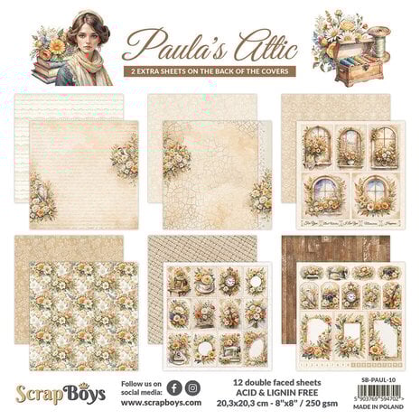ScrapBoys Paula’s Attic 8x8 Inch Paper Pad (SB-PAUL-10) ScrapBoys Paula’s Attic 8x8 Inch Paper Pad (SB-PAUL-10)
