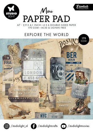 Studio Light Essentials Mini Paper Pad Explore the World (SL-ES-DPP304)